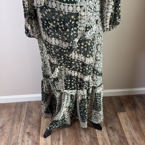 Lulus Field of Flowers Green Multi Print Long Sleeve Maxi Dress Size M - Picture 9 of 16